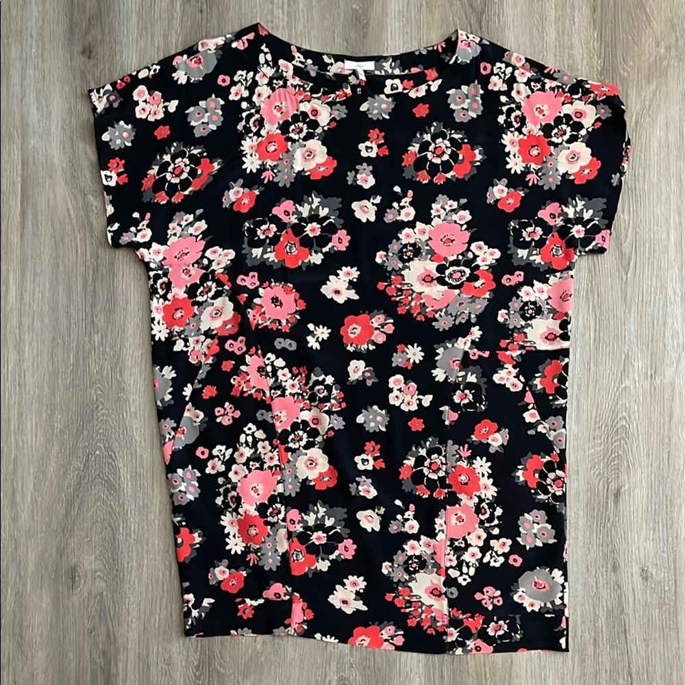 Joie Pink and Black Silk Tunic